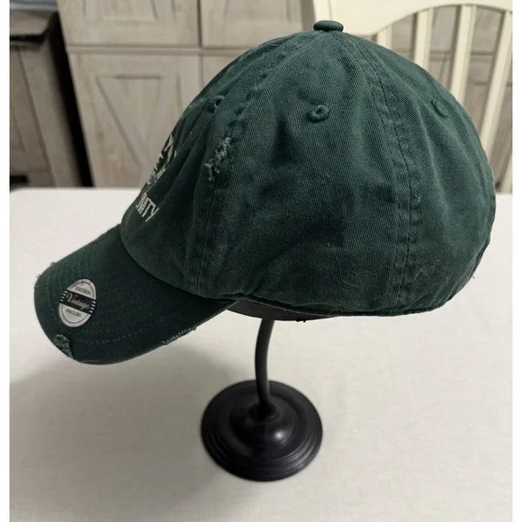 KBETHOS Vintage Distressed Dad Hat Green Graphic Quote Strapback Cap Grunge New - Picture 6 of 10